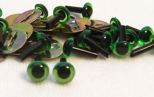 Sassy Bears 6mm Translucent Green Safety Eyes for Bear, Doll, Puppet, Plush Animal and Craft - 10 Pairs