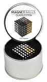 Magnet Balls Quads (Gold, Black, Silver, Nickel) : The Original 216 Pc Magnetic Rare Earth Magnet Puzzle in Collector Tin (5mm) - Accept No Knockoffs