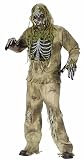 Ponce Mens Zombie Skeleton Costume 3D Scary Monster DELUXE Ugly