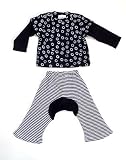 Organic Cotton Baby Wa-Tee Black & Black Monkey Pants Set 6-12 month