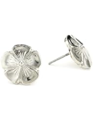 1928 Jewelry Silver-tone Flower Stud Earrings