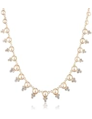 Anne Klein "Stafford" Gold-Tone and Simulated Pearl Collar Necklace, 17"