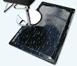 Marbleized Tile Top 5'x5' Semi-Circle Beauty Salon Mat 1/2" Thick Black