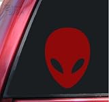 Alien Head Sci-Fi Dark Red Vinyl Decal Sticker