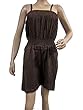 Jumpsuit Spaghetti Strap Dress Dark Brown Cotton