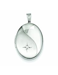 Genuine .925 Sterling Silver 19mm Diamond Polished And Brushed Oval Locket 2.7 Grams. 100% Satisfaction Guaranteed.
