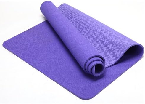 Yoga Mat Extra Thick 1/3 inch (8mm), Extra Long 72 inch Wide 24 inch, Premium Sticky Mat, High Density Durable Thermoplastic Elastomer (TPE) Material, Exercise Yoga Mat w/ Carry Strap (Violet)