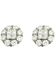 14K White Gold 2.2cttw Round Diamond Earring