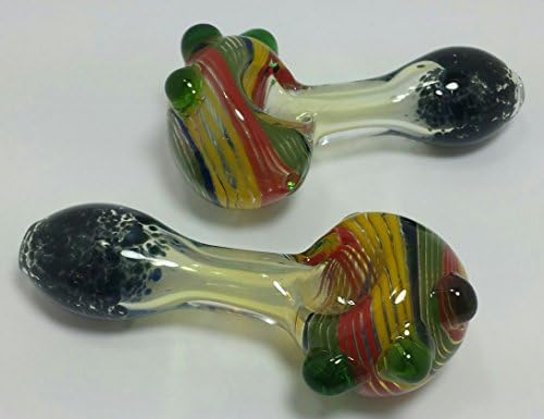 Quality Pipe Thick Glass Rasta "Vortex Spiral' Spoon