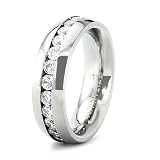 Titanium Eternity CZ Wedding Band (Sizes 6-8)