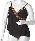 Christina Women's Plus Wooden Road 2 Piece Asymmetrical Tankini