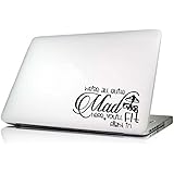 Laptop Decal We're all quite mad here you'll fit right in Mad Hatter. MacBook vinyl Decal Decor Quotes Sayings Inspirational Art