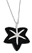 14K White-Gold Designer Star in Star Hand-Crafted Pendant, Enhanced with Pave Set Diamonds and Black Onyx, Sliding on a 16'' Cable-Chain Necklace.(GH-Color, SI-Clarity, c.t.t.w.0.18CT).