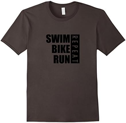 Men's Swim Bike Run Shirt Triathlon T-Shirt Large Asphalt