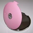 Pink Jeweled 10X/1X Compact Mirror with Swarovski Crystals