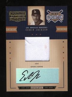 Edwin Jackson Autograph with Game Worn Jersey 2005 Donruss Prime Patches Next Generation Card #NG-14 Certified Autograph #148/150 Signed Arizona Diamondbacks