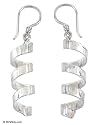 Earrings, 'Corkscrew' 0.4" W 2.4" L