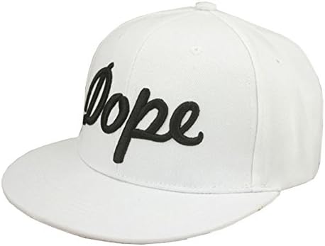 Caflin Mens Canvas Cool Dope Embroidery 6 Panel Flexfit Snapback Baseball Cap Blackwhite