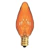 Bulbrite 15F10A 15W Fiesta Style Chandelier Bulb, Candelabra Base, Amber