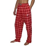 Mens NCAA Cincinnati Bearcats Plaid Cotton Thermal Sleepwear / Pajama Pants - Red & Black (Size: L)