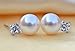 Women White 8-9mm Freshwater Pearl Cubic Zirconia Stud Earrings 925 Sterling Silver by Joyfulshine
