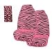 Zebra Pink & Black Stripe Animal Print Universal-Fit Front High Back Bucket Seat Covers & Shoulder Pad Combo