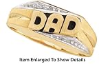 Nice Men's DAD Diamond Accented Yellow Gold Ring