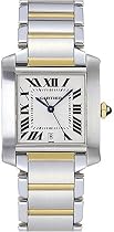 Cartier Men's Tank Francaise Automatic Stainless Steel and 18K Gold Watch #W51005Q4