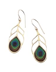 Amazing Handmade Peacock Feather Dangle Earrings