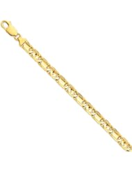 14k Yellow Gold 8in 6.75mm Hand-polished Fancy Link Chain Bracelet