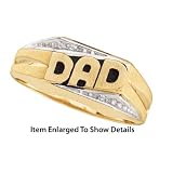 Nice Men's 'DAD' Diamond Accented Yellow Gold Ring