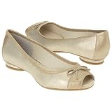 Clarks Women's Bluebird Peep Toe Ballet Flat,Silver,10 M