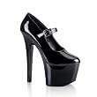 3/4 Inch Sexy High Heel Mary Jane Shoe Black Platform Shoes Goth Punk Shoes