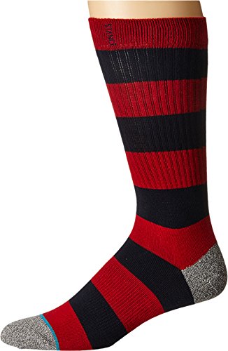 Stance Men's Ladder Classic Crew Light Sock, Red, Large