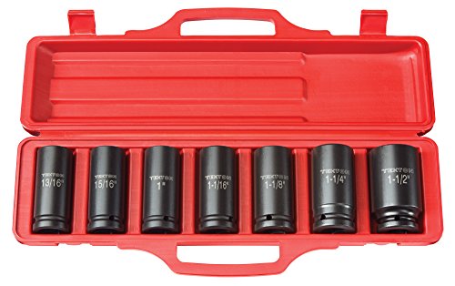 TEKTON 4890 3/4-Inch Drive Deep Impact Socket Set, Inch, Cr-V, 6-Point, 15/16-Inch - 1-1/2-Inch, 7-Sockets