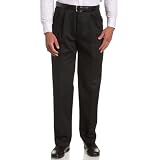 Haggar Men's Work To Weekend Expandable Waist Pleated Twill Pant,Black,38x29