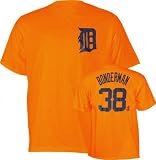 Jeremy Bonderman Orange Majestic Name and Number Detroit Tigers T-Shirt - Large
