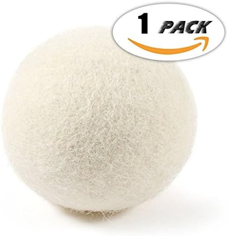 Wool Dryer Balls Pack of 1 - Reusable, Anti Static, Reduce Wrinkles, Saves Drying Time Reusable Smart Sheep Natural Fabric Softener
