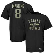 Reebok New Orleans Saints #8 Archie Manning Black Practice Field Legend T-shirt