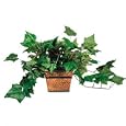 ~:~ NU-DELL MANUFACTURING ~:~ Artificial Mixed Greenery in Ash Sea Grass Pot, 10" Overall Height