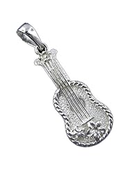 925 Silver Ukulele w/ Plumeria Pendant Hawaiian Silver Jewelry