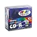CD-R Discs, 700MB/80min, 48x, Slim Jewel Cases, Assorted Colors, 10/pk