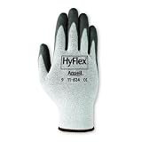 9 HyFlex Spandex And Nylon Gloves With Black Polyurethane Palm Dip And DSM Dyneema Lining