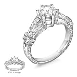 0.19 CT ROUND DIAMOND ANTIQUE STYLE ENGAGEMENT RING SETTING MADE IN 18K WHITE GOLD