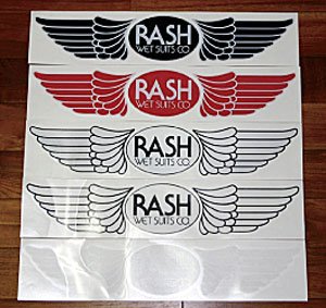 RASHラッシュ羽マーク特大ステッカー（カラー5色）/ラッシュウェットスーツサーフィン