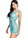 Amoretu Womens Straps Lingerie Hollow Out Mini Dress Stretchy Chemise Acid Blue
