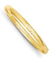 14k Gold 3/16 Laser Cut Hinged Bangle Bracelet