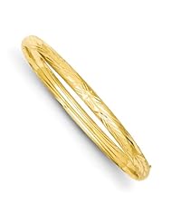 14k 3/16 Oversized Laser Cut Hinged Bangle Bracelet