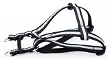 Medium Reflective Black Dog Harness: 3/4 wide, Adjusts 18 - 24.