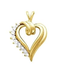 14K Yellow Gold Diamond Heart Pendant - 0.43 Ct. -- LIFETIME WARRANTY
